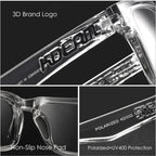 New KDEAM Colorful Design Men Square Polarized Sunglasses Cool Fashion Women Shades Sun Glasses Reflective Coating Lens UV400