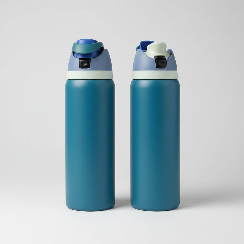 Owalaa dark blue 32oz/945ml stainless steel insulated water bottle with straw,for daily sports outdoor,perfect gift mbzr