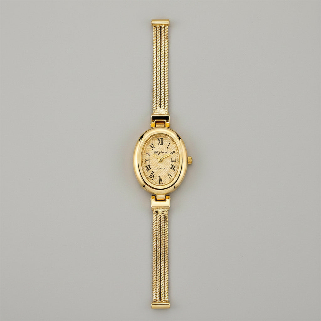 Elegant Tassel-Strapped Oval Watch: A Dainty Vintage Treasure for Women mbzr