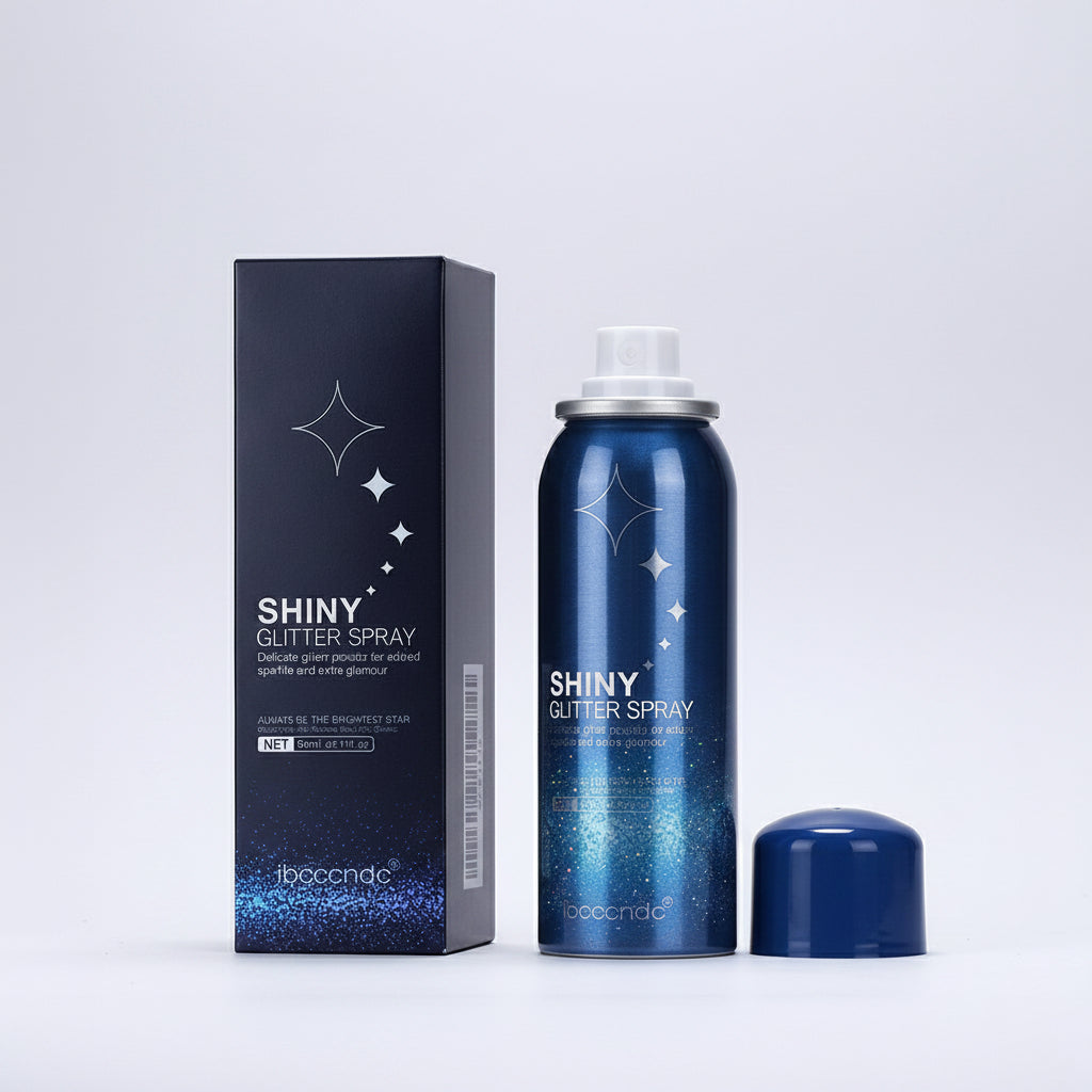 60ml Shiny Silver Glitter Spray High Gloss Glitter Powder Spray Waterproof Shiny Powder Makeup for Body Face Highlight Makeup mbzr