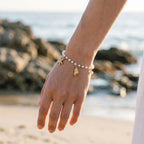 Women's stainless steel 18K gold bracelet that does not fade for a long time   fashionable heart shaped cross and starfish bracelet   luxury
