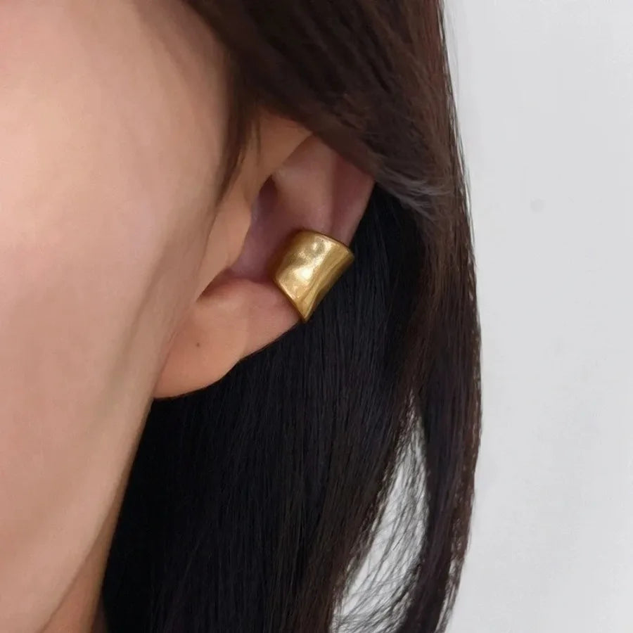 Fashion Women Piercless Ear Clip Earring Retro Classic Wide C Shape Trendy Earcuff Earrings Simple Daily Party Jewelry Gift