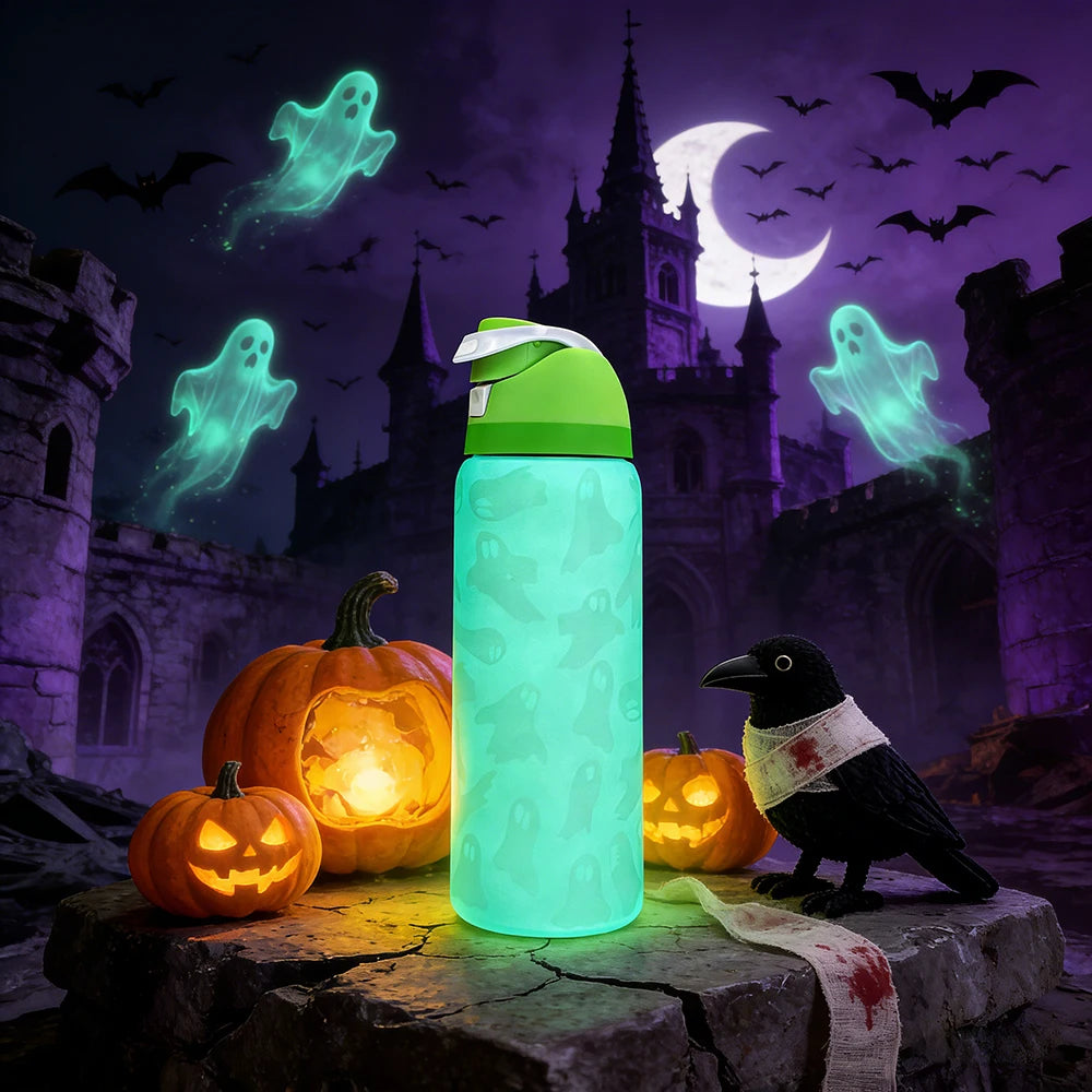 Owalaa nightlight ghost 32oz/945ml stainless steel insulated water bottle with straw,for daily sports outdoor,perfect gift mbzr