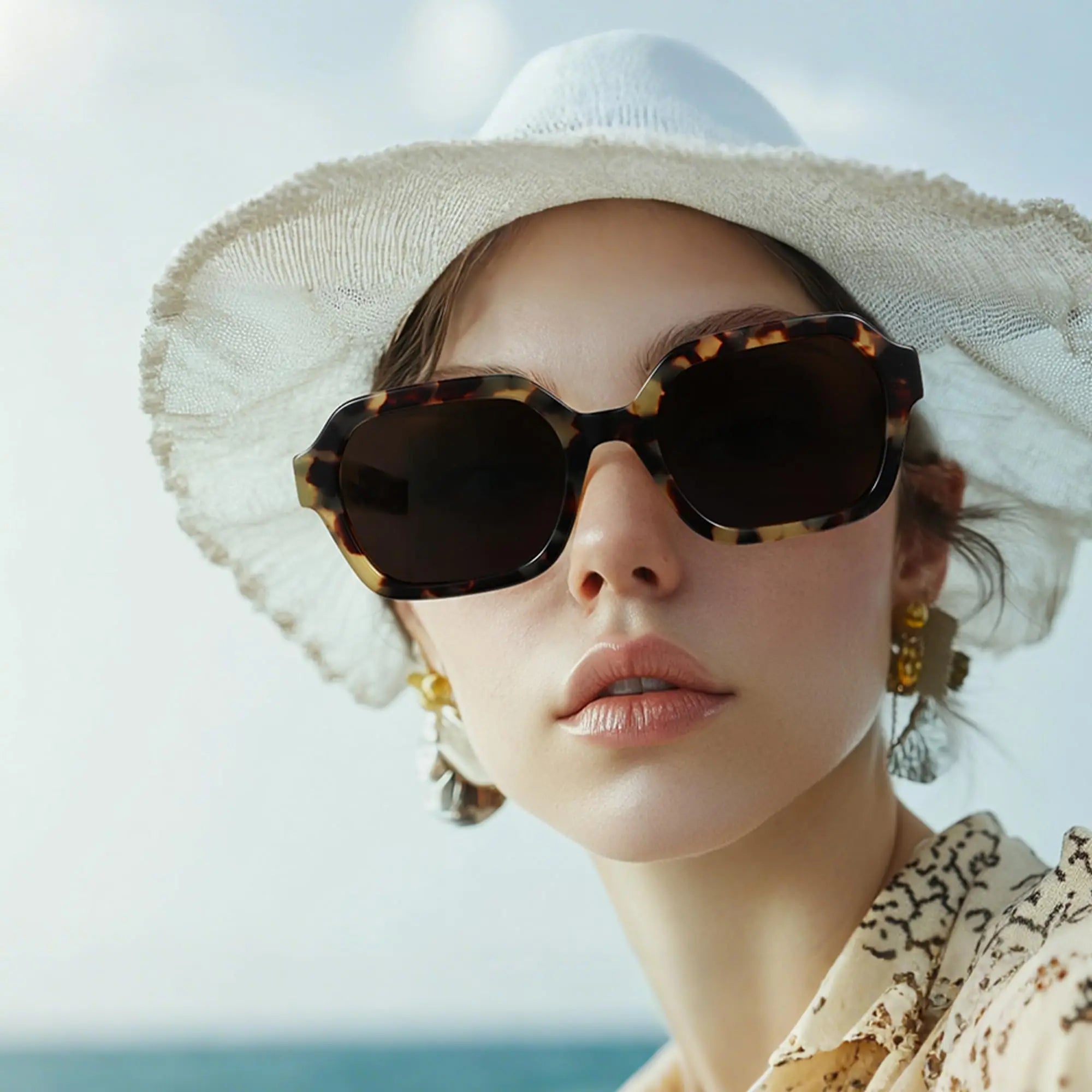 ZENOTTIC  Hexagon Handmade Acetate For Women Prescription Sunglasses Polarized UV400 TAC Lenses Retro Eyewear