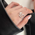 Love Hollowed-Out Ring - Simple, Minimalist, Cool-Inspired Heart-shaped Finger Ring with Unique Design - Trendy for Autumn-Winter, for The Finger with The Ring Opening