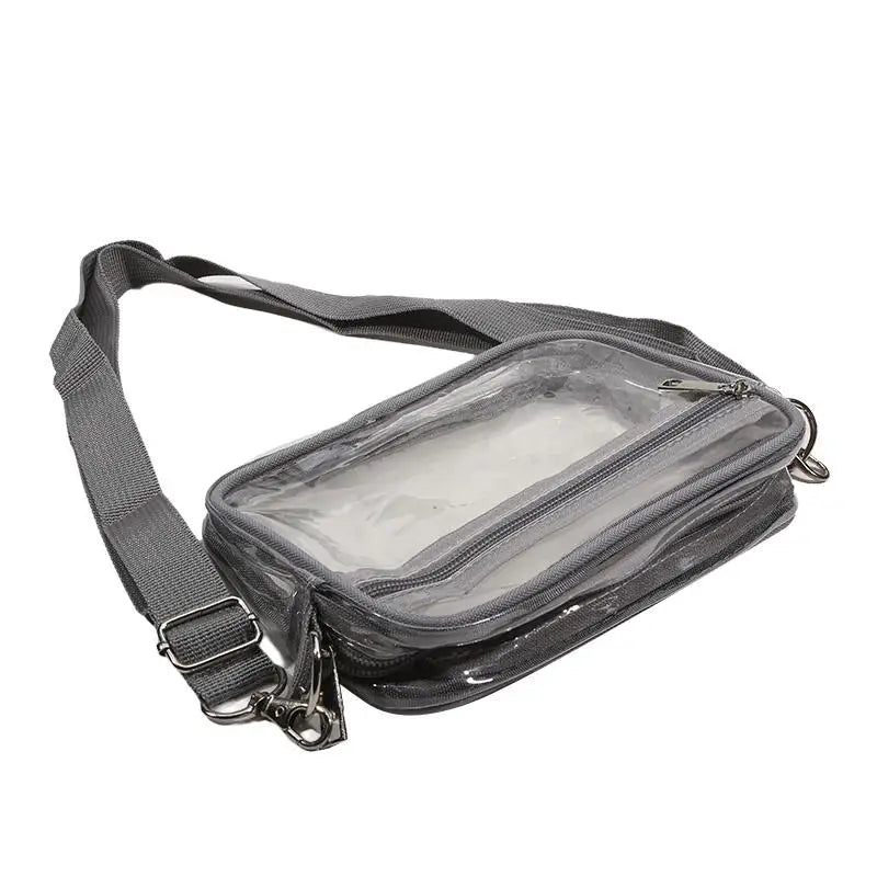 Women Solid Color Clear Transparent Shoulder Bag Front Pocket Casual Crossbody Handbag Purse Simple Mini Daily Shopping Walking Outings mbzr