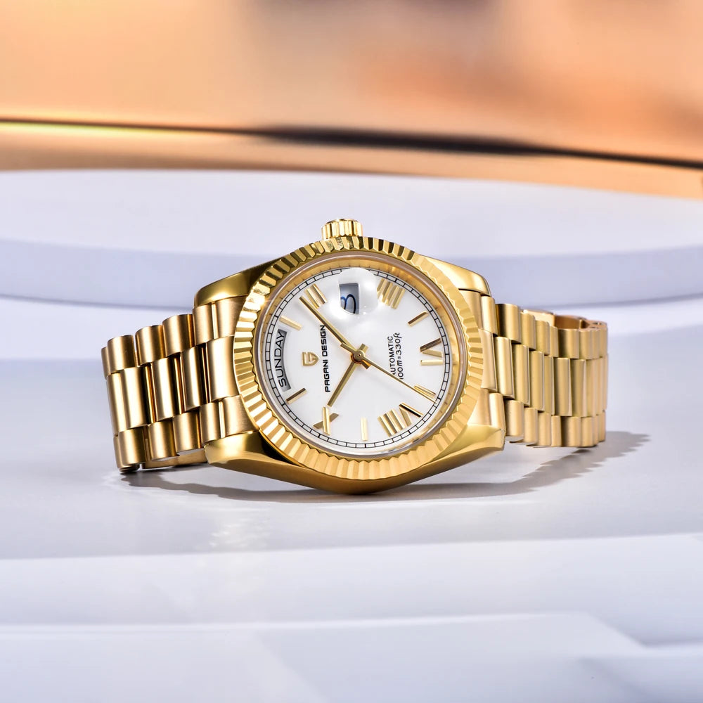 New DD36 Men's Watches PAGANI DESIGN Luxury Gold Automatic Watch Men AR Sapphire Glass Mechanical Wristwatch Men 10Bar ST16 Movt