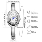 Elegant Oval Roma Dial Quartz Watch Fashion Bracelet Strap Ladies Wristwatch mbzr