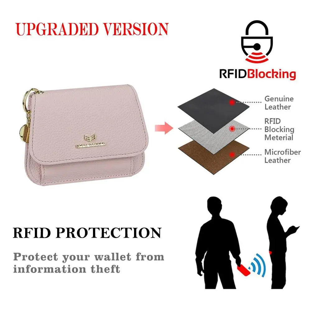 Royal Bagger Womens Wallet Small Rfid Ladies Compact Bifold Leather Vintage Coin Purse Kiss Lock Trifold Purse Magnetic Opening mbzr