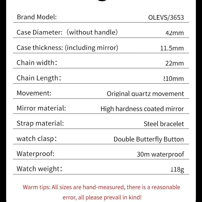 OLEVS 3653 Moon Phase Men Watch Luxury Brand Quartz Watch Fashion Original Waterproof Luminous 24-hour Automatic Date Men Watch mbzr