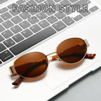 Retro Steampunk Sun Protection Sunglasses Vintage New Women's Metal Oval Sunglasses Ladies Classic UV400 Sunscreen Eyewear