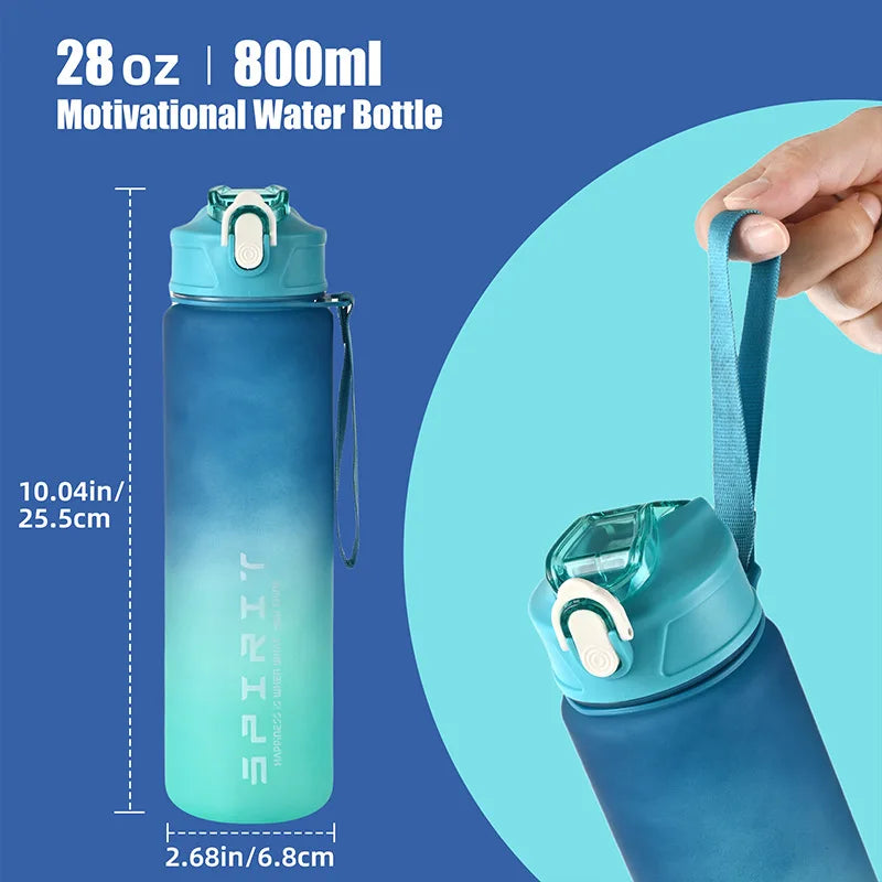 1PCS 800ML Large Capacity Sports Water Bottle Leak Proof Colorful Plastic Cup Drinking Outdoor Travel Portable Gym Fitness Jugs mbzr