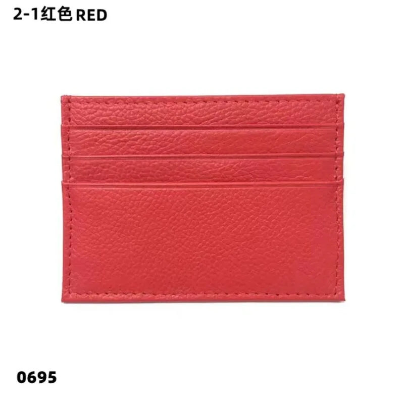 Cowhide Card Holder Woman Man Fashion Slim Mini Card Bag Genuine Leather Engrave Name Luxury Casual Purse