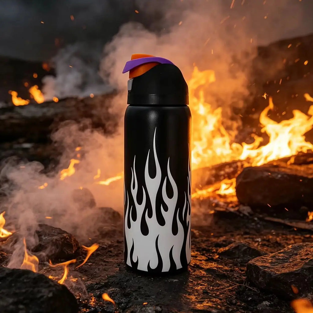Owalaa white flame 32oz/945ml stainless steel insulated water bottle with straw,for daily sports outdoor,perfect gift mbzr