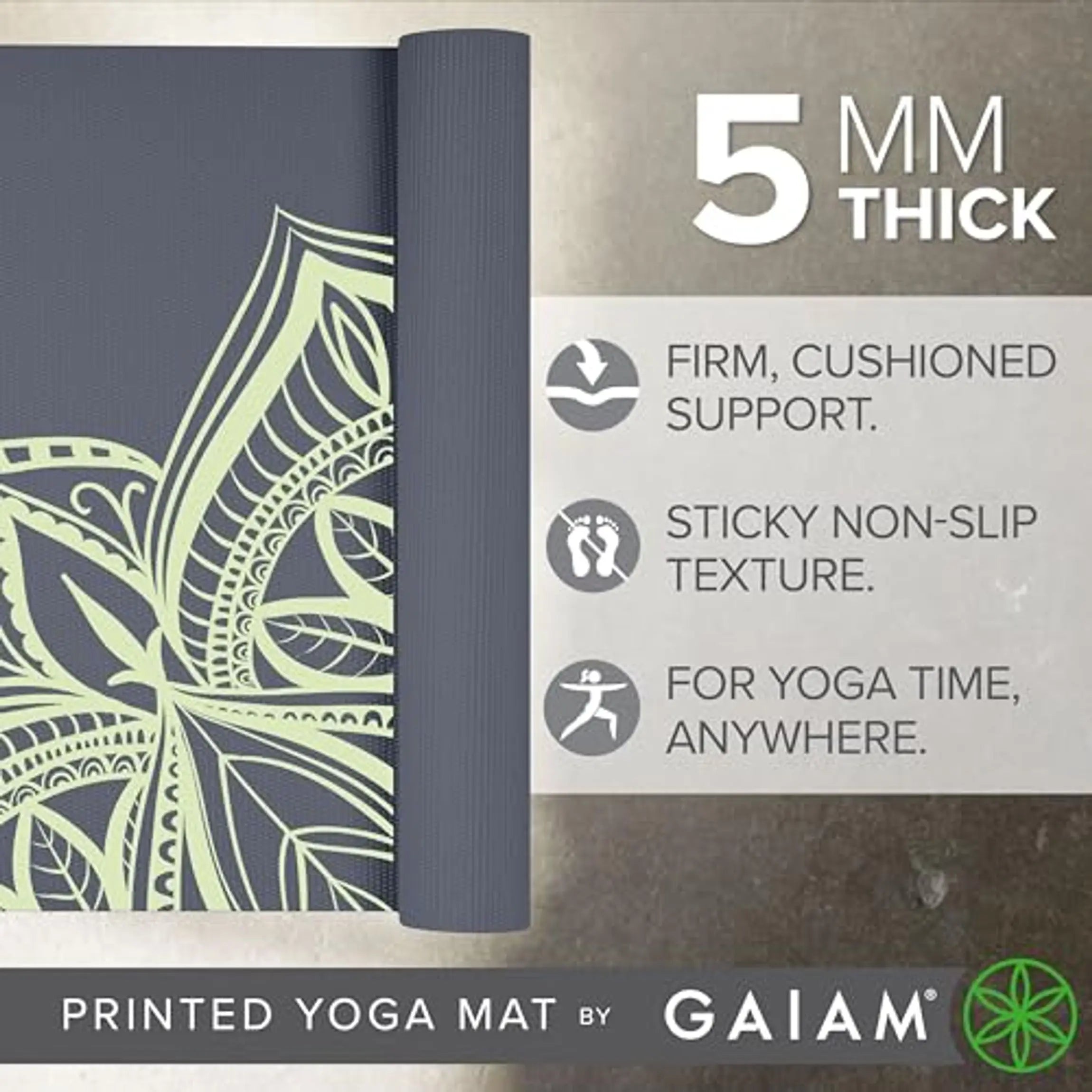 Thick Yoga Mat Non Slip, Exercise Mat for Pilates & Floor Workouts, Premium Cushioned Fitness Mat for Home Training mbzr