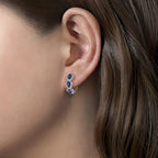 1 Set Glimmering Blue Crystal Round Earrings - Elegant Simple, Unique Design, Banquet Party Style - Ladies' Present Jewelry