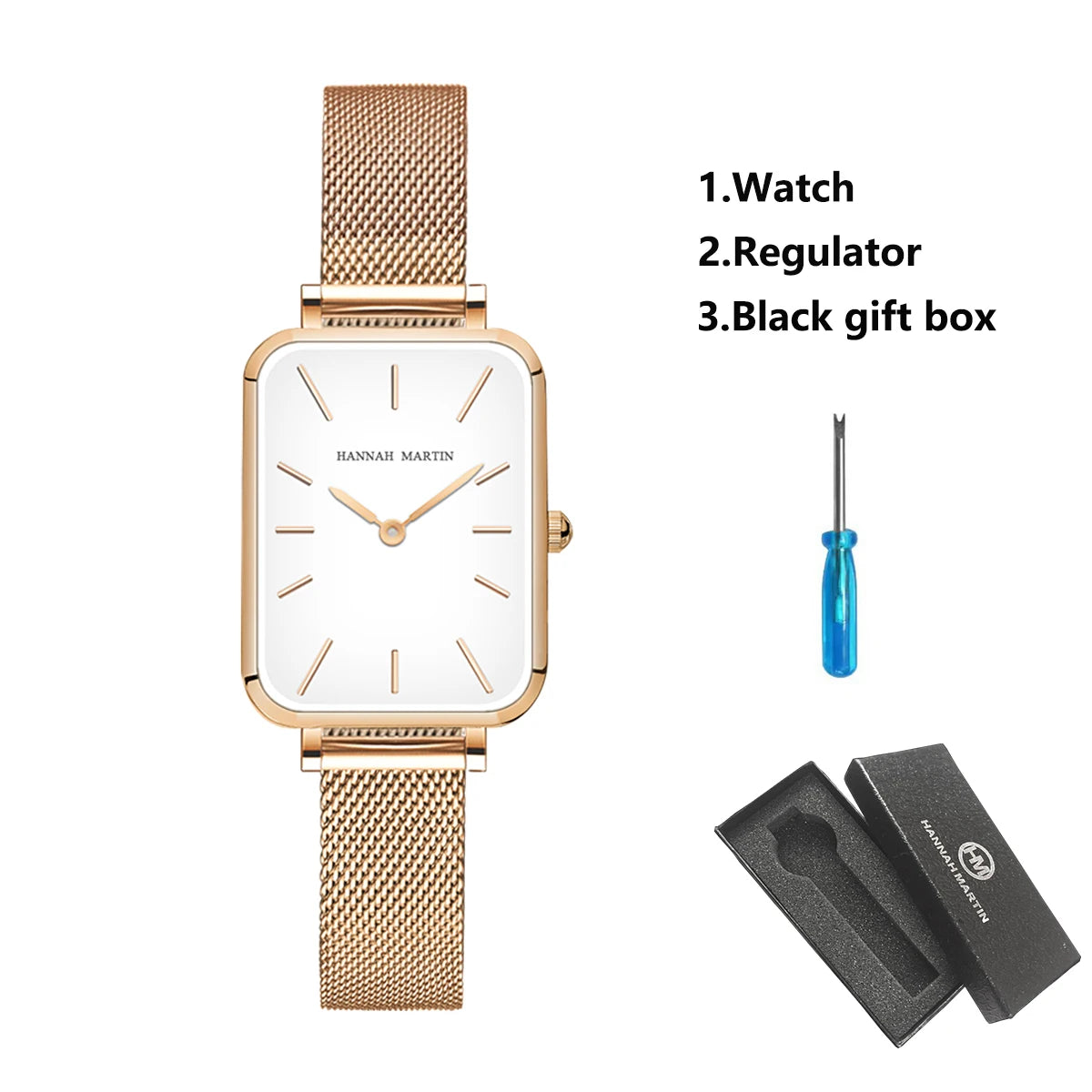 Women Quartz Watches 34mm Rose Gold Minimalist Stainless Steel Mesh Clock 3Bar Waterproof Suitable Daily Wear Jewelry Decoration