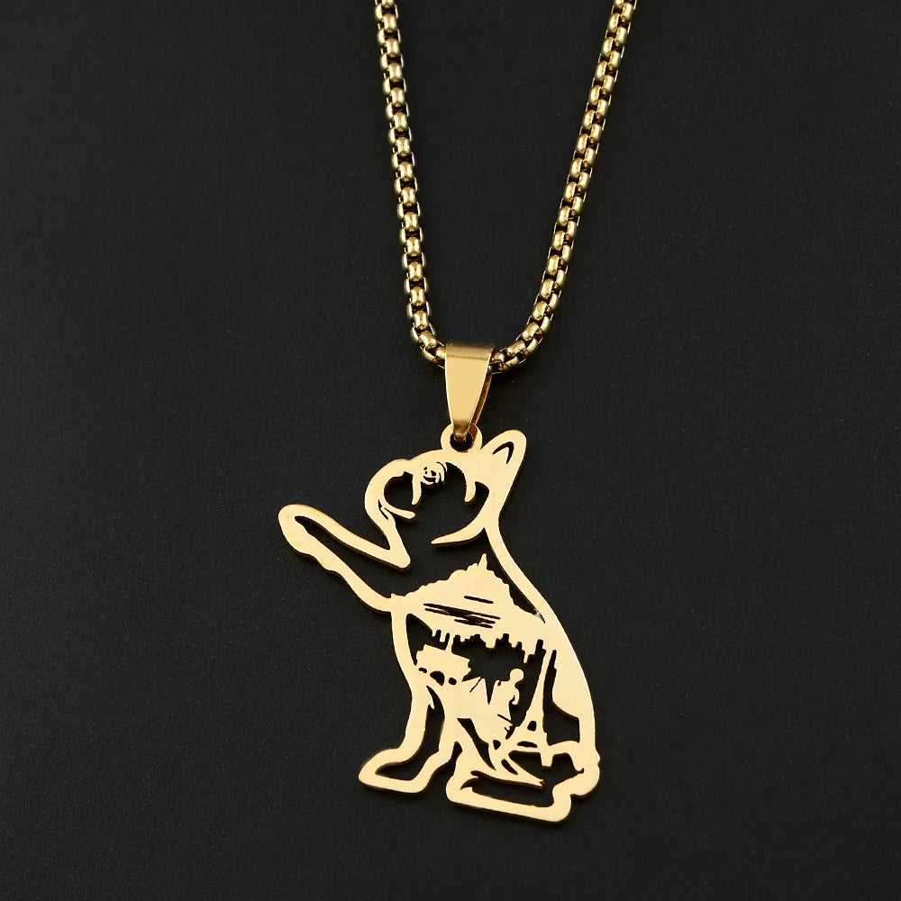 Sweet French Bulldog Chain For Women Men Stainless Steel Silver Color Animal Puppy Pug Dog Lovely Pendant Necklace Jewelry