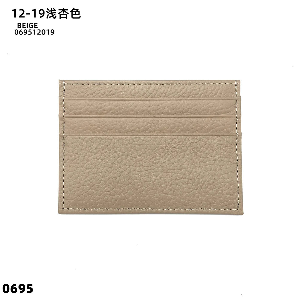 Cowhide Card Holder Woman Man Fashion Slim Mini Card Bag Genuine Leather Engrave Name Luxury Casual Purse