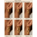 14K Chunky Gold Plated Hoop Earrings for Women 925 Sterling Silver Post Hollow Tube Hoops Earrings 4mm Thick Hoop Earrings Hypoallergenic Lightweight Gold Big Large Hoop Earrings 25/30/40/50/60/70MM