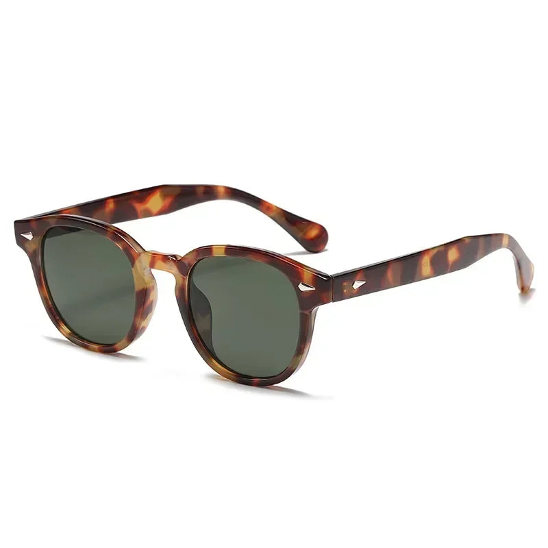 JNPCXI Quality New Retro Round Sunglasses Women Fashion Rivets Decoration Shades UV400 Men Punk Leopard Sun Glasses mbzr