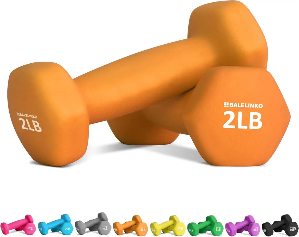 2 LB Dumbbell Pair Home Gym Workouts Strength Training Weight Loss Pilates Weights Yoga Sets Weights for Women, Men, Seniors mbzr