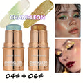 2PCS Chameleon Holographic Glitter Shimmer Highlighter Stick, Makeup For Face And Body, Highly Pigmented, mbzr