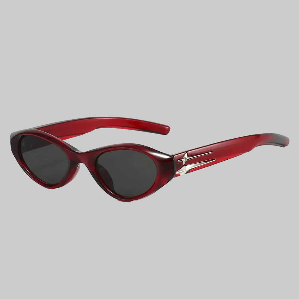Trendy Retro Black Cat-Eye Sunglasses (Silver Star Detail) – Luxury INS Vibe, Perfect for Stunning Street Snaps mbzr