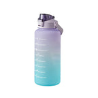 2L Water Bottle With Straw Large Capacity Sports Water Bottle Travel Fitness Sports Portable Drinking Bottles With Time Marker mbzr