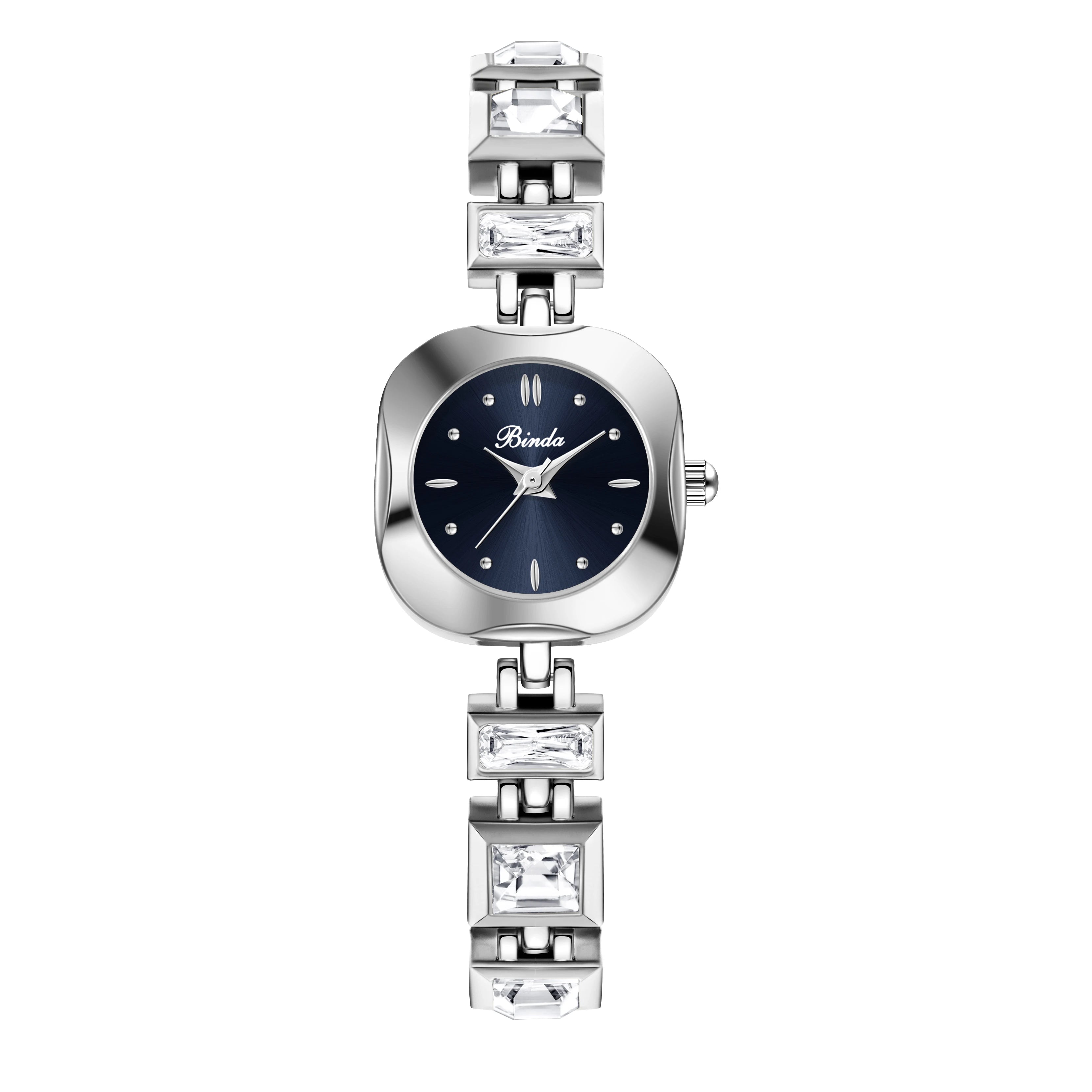 Diamond Studded Fashion Luxury Women Watch with Gift Box & Watch Adjustment Tool, Simple Green Square Dial Waterproof Temperament Female Quartz Wristwatch