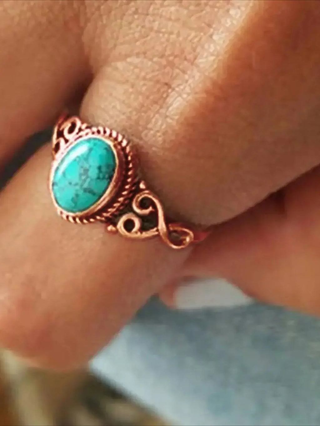 Women's Imitation Turquoise Ring Design, Valentine's Day Gift, Bridal Wedding Engagement Jewelry, Daily Wear Decorative Accessories