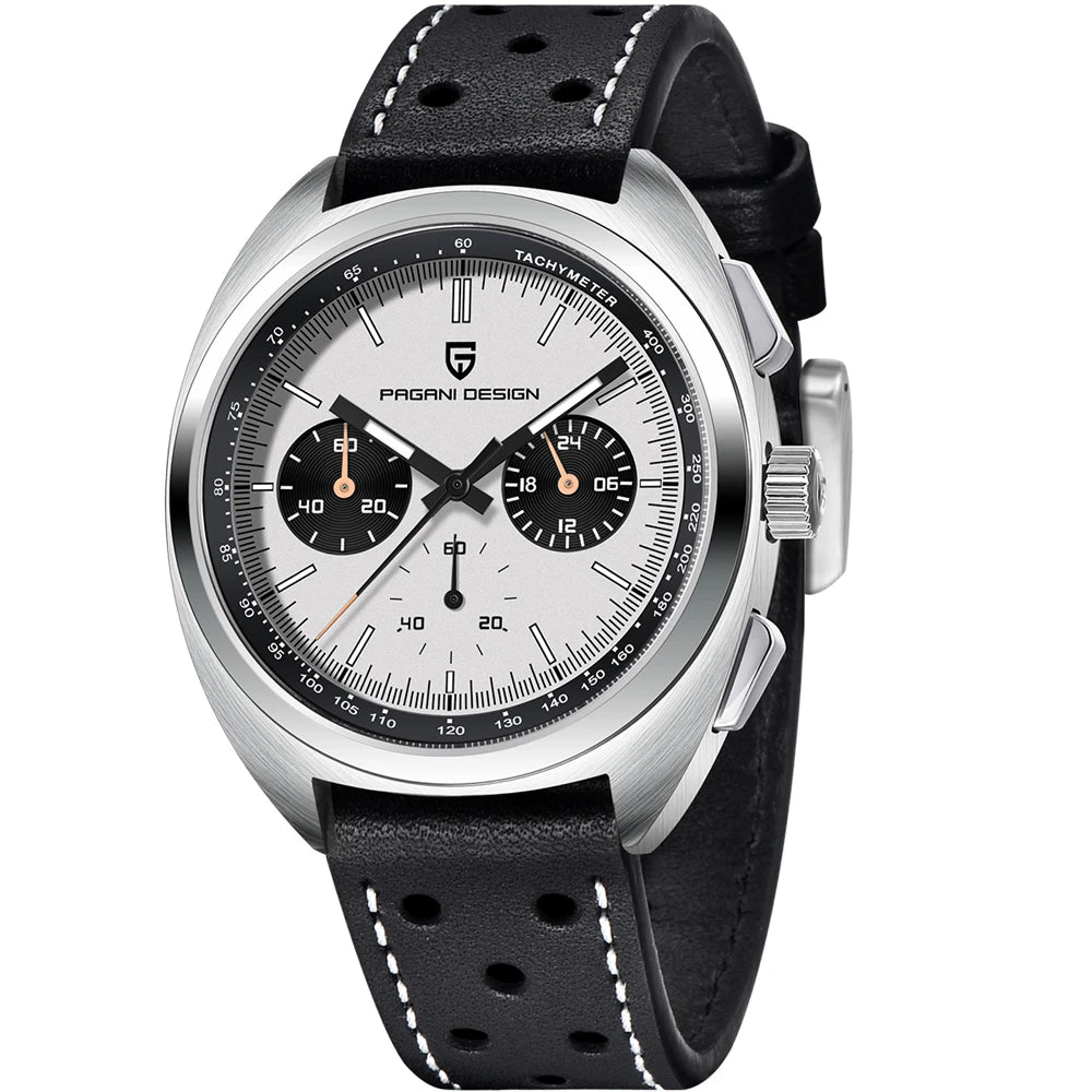 PAGANI DESIGN 2026 Retro Luxury Men's Quartz Watches Sports Chronograph VK63 Watch For Men AR Sapphire Waterproof Leather Clock