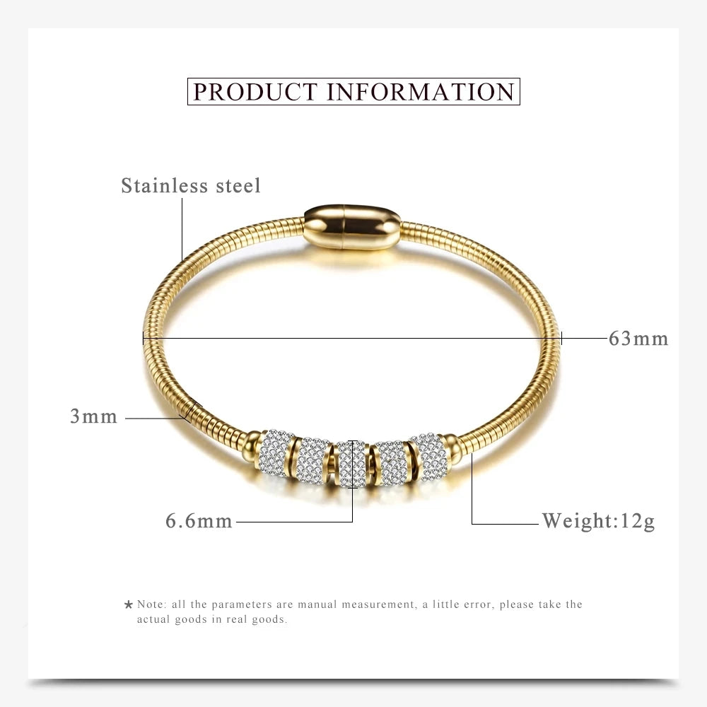 Drop shipping Fashion Woman Bracelet and Bangles With Magnetic Clasp Women Stainless Steel Bracelet Bangles Jewelry Wholesale