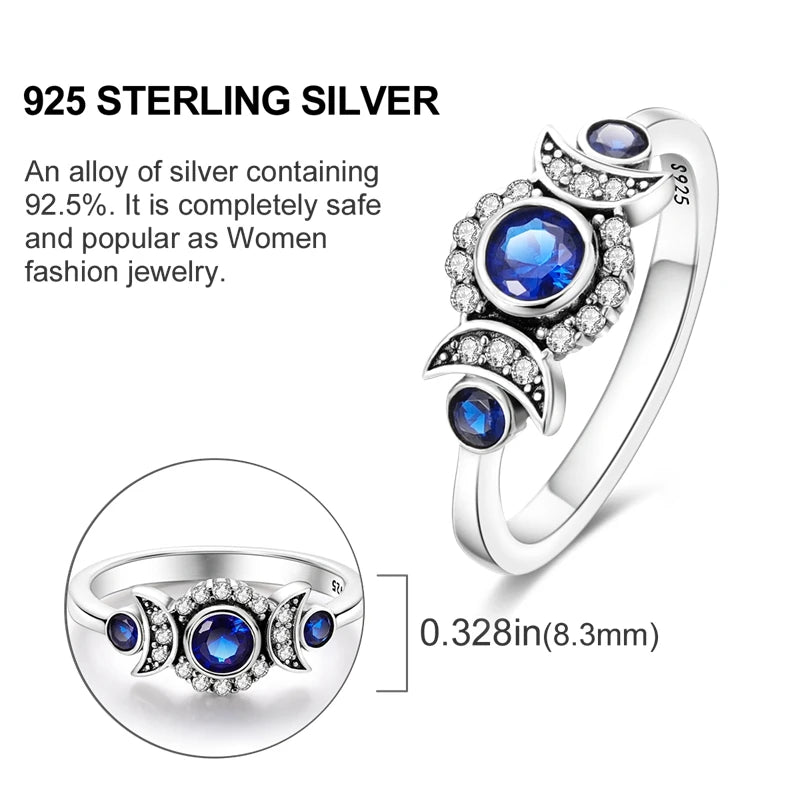 Original 925 Sterling Silver Ring Colorful Diamonds Cubic Zircon Finger Ring for Women