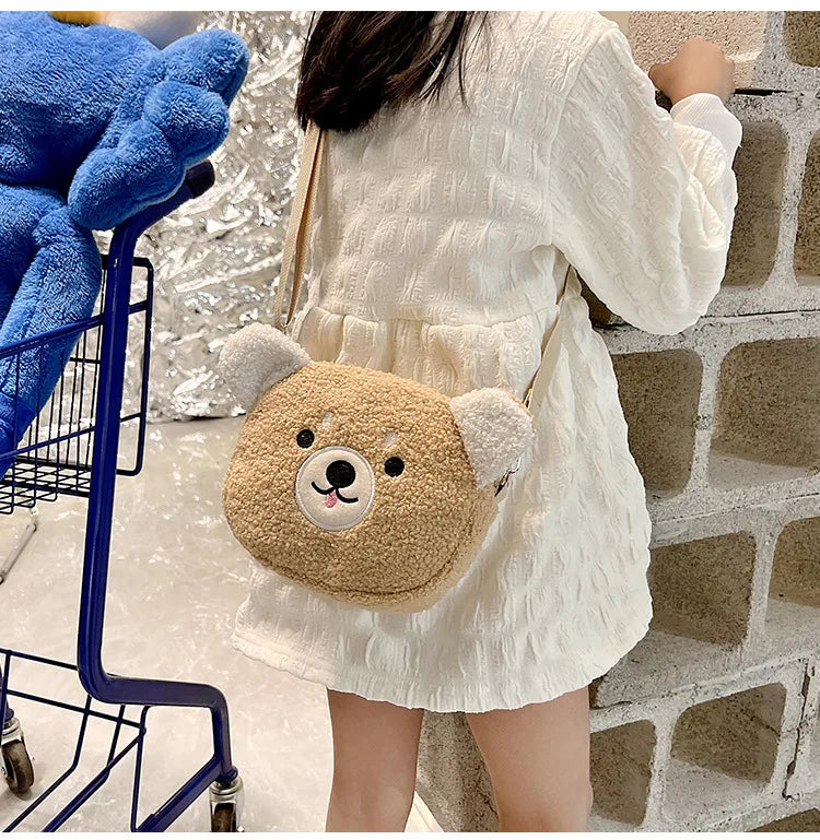 Japanese style cute bag for women cartoon plush shoulder bag for women new crossbody bag small mobile phone & wallet bag for wom