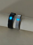 Cute Couple Rings Set, 2 Pieces Sun Moon Design, Dark Aesthetic Rings, Beautiful Rings, Perfect Gift for Valentine's Day, Romantic Jewelry for Him & Her, Wedding Promise Rings, Steel Ring