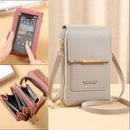 Crazy Bag Fashion Touch Screen Lock Cell Phone Bag Women's Mobile Phone Card Holder Crossbody Shoulder Bag mbzr