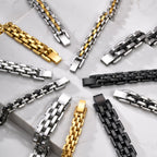 Vnox Trendy Strap Chain Bracelets For Men Boys Stainless Steel Links Thick Wtach Band Wristband Punk Hand Jewelry