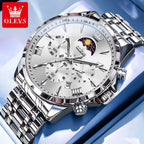 OLEVS 3653 Moon Phase Men Watch Luxury Brand Quartz Watch Fashion Original Waterproof Luminous 24-hour Automatic Date Men Watch mbzr