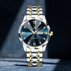 VA VA VOOM Hot Selling Original Blue Gold Quartz Watch Men Fashion High Quality Rhombus Design Fashion Business Japanese Movement Gold Stainless Steel Fashion Clock Sports Gift Watch for Men mbzr