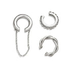 3pcs Irregular Cross Zircon Ear Clip Earring for Women Fashion Simple Geometry No Piercing Ear Cuff Party Jewelry Christmas Gif