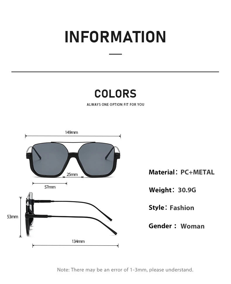 2026 New Man Woman Sun Glasses High Quality UV400 Sunglasses Unisex Double Beam Design Half-Frame Sunnies Fashion Versatile Shade Square large Frame Sunglasses