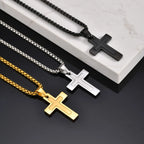 Cross Pendant Necklaces for Men Boys,Waterproof Stainless Steel Necklace,Christian Religious Faith Prayer Jewelry Gift mbzr
