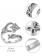2026 New Witch Knot Ring Adjustable Open Ring Hecate Ring Pagan Witch Jewelry Witchy Jewelry for Ritual Protection Energy Conversion Spiritual Protection