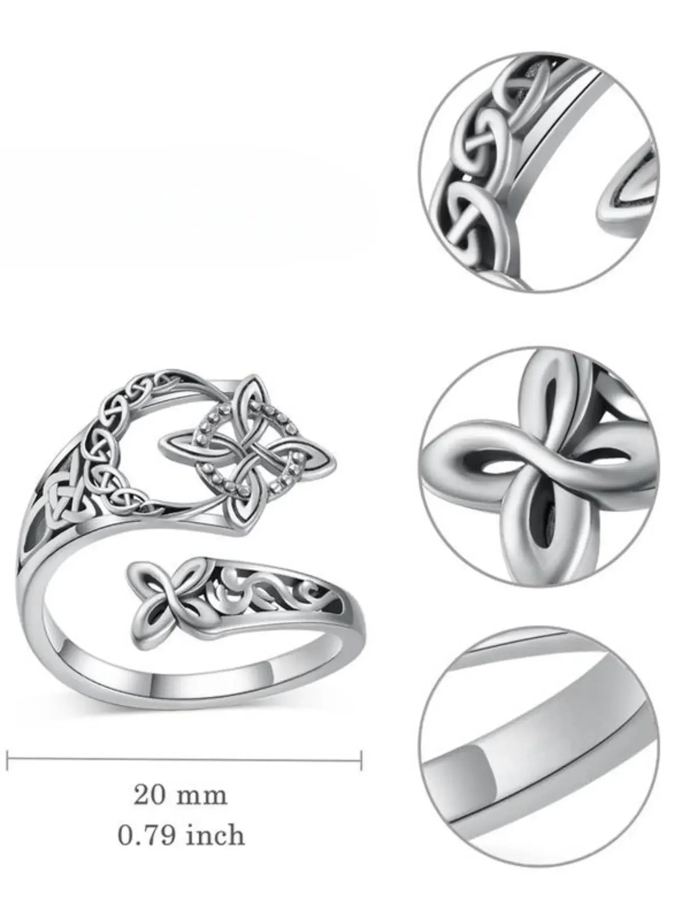 2026 New Witch Knot Ring Adjustable Open Ring Hecate Ring Pagan Witch Jewelry Witchy Jewelry for Ritual Protection Energy Conversion Spiritual Protection