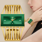 Unique Hollow Bangle Women Watch Rectangular Black Dial Crystal Dot Scale Wide Silver Bracelet Waterproof Ladies Quartz Watch Luxury Gift Box For Birthday Valentine Mother’s Day