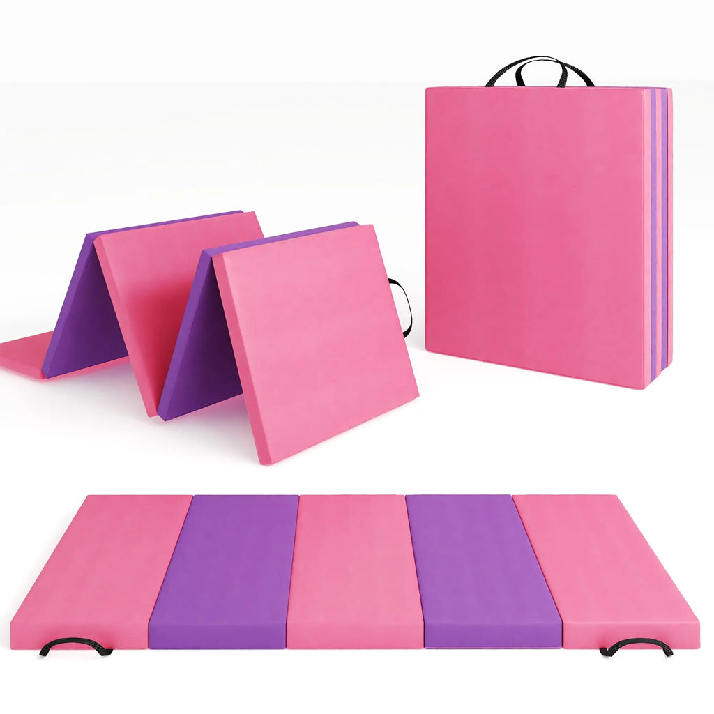 Gymnastics Mat,4-/5-fold Exercise Mats, Gymnastics Tumbling Mats, Thick Portable Home Gym Floor Pad for Yoga, Pilates, Aerobics mbzr