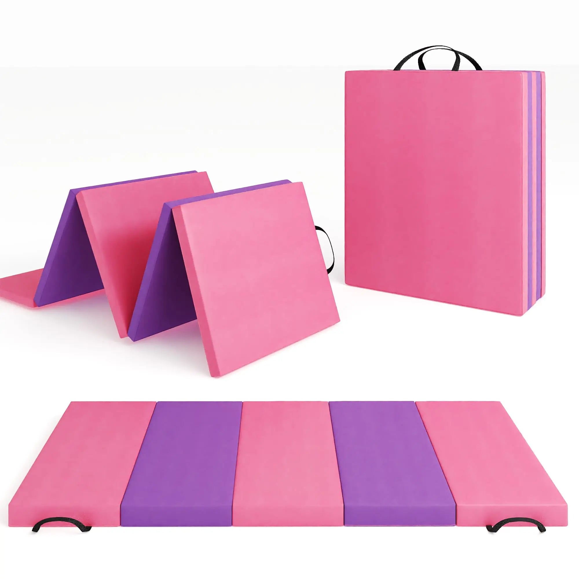 Gymnastics Mat,4-/5-fold Exercise Mats, Gymnastics Tumbling Mats, Thick Portable Home Gym Floor Pad for Yoga, Pilates, Aerobics mbzr