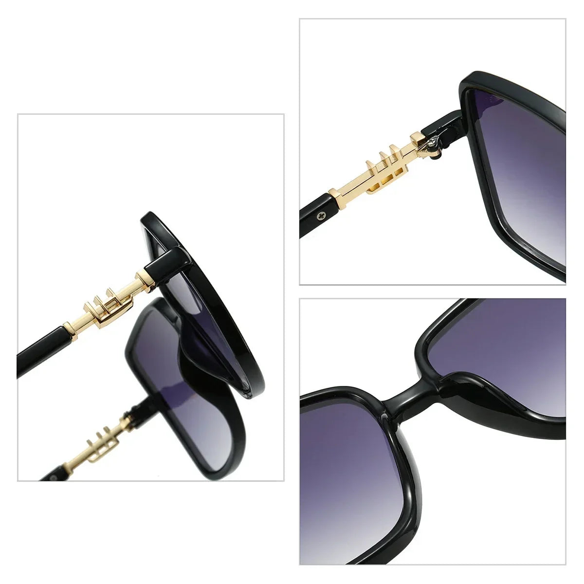 2026 Vintage Square Women's Sunglasses Luxury Designer Sun Glasses Classic Eyeglasses Lady UV400 Big Frame Mirror Oculos De Sol