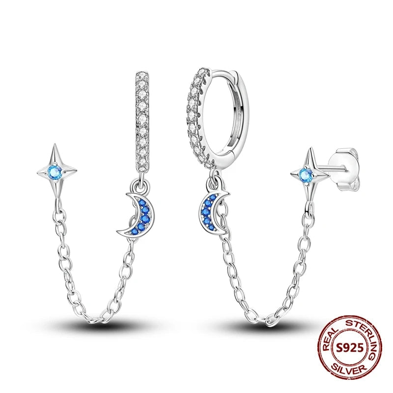 Fine Jewelry 925 Silver Rose Gold Plated Zircon Sparklin Hoop Earrings For Women mbzr